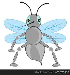 Cartoon insect fly. Cartoon insect fly on white background is insulated