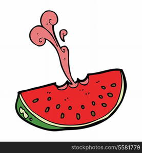 cartoon juicy squirting watermelon