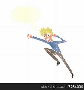 cartoon jumping man with speech bubble