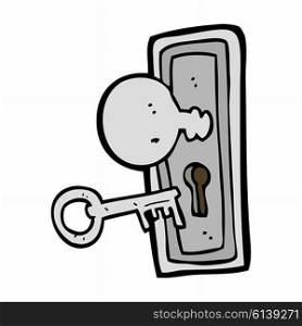 cartoon key and keyhole