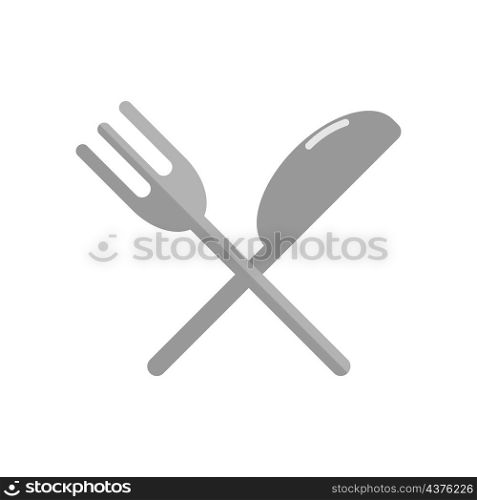 Cartoon knife and fork. Creative art. Cooking instrument. Gray colors. Line art. Vector illustration. Stock image. EPS 10.. Cartoon knife and fork. Creative art. Cooking instrument. Gray colors. Line art. Vector illustration. Stock image.