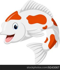Cartoon koi fish isolated on white background	