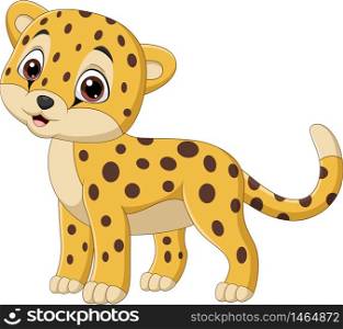 Cartoon leopard isolated on white background