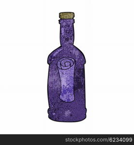 cartoon letter in a bottle