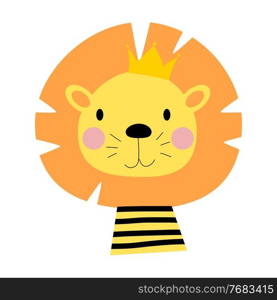 Cartoon Lion King Vector Illustration EPS10. Cartoon Lion King isolated on white Vector Illustration