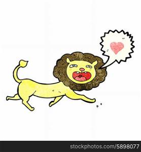 cartoon lion with love heart