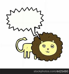 cartoon lion with speech bubble