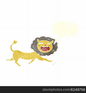 cartoon lion with speech bubble