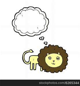 cartoon lion with thought bubble