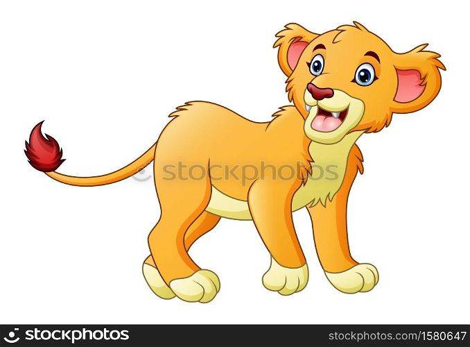 Cartoon lioness isolated on white background