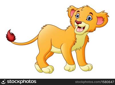 Cartoon lioness isolated on white background