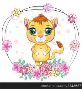 Cartoon lioness with expressive eyes. Wild animals, character, childish cute style. Cartoon lioness with expressive eyes. Wild animals, character, childish cute style.