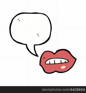 cartoon lips with speech bubble