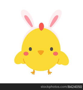 cartoon little chick Hatched eggs on Easter. decorate greeting cards for children