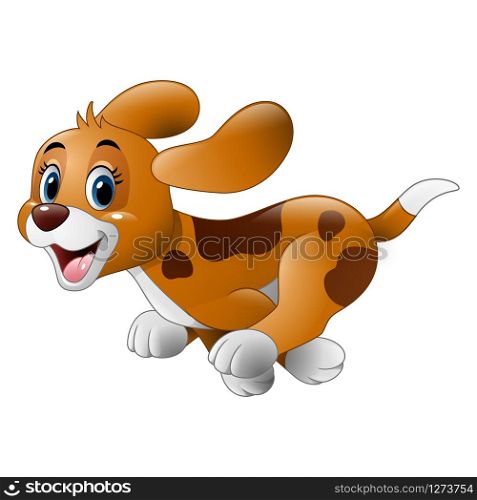Cartoon little dog running