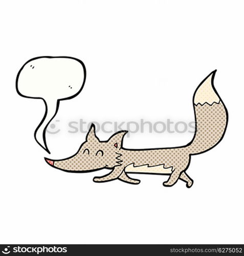 cartoon little wolf with speech bubble