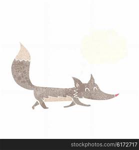 cartoon little wolf with thought bubble