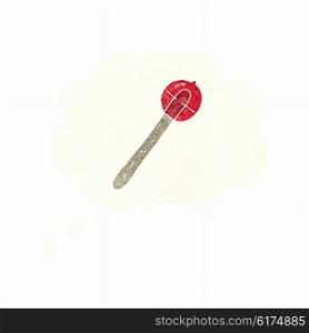 cartoon lollipop with thought bubble