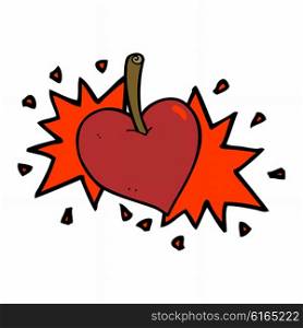 cartoon love heart cherry