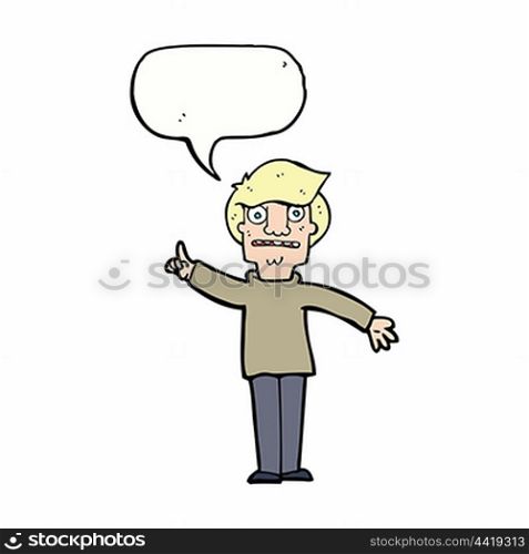 cartoon man asking question with speech bubble