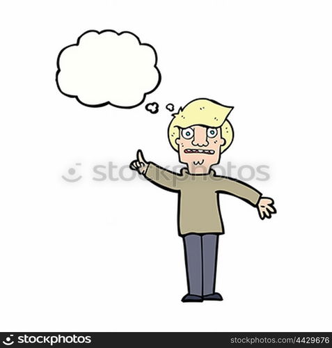 cartoon man asking question with thought bubble