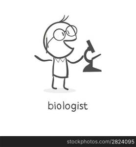 Cartoon man biologist