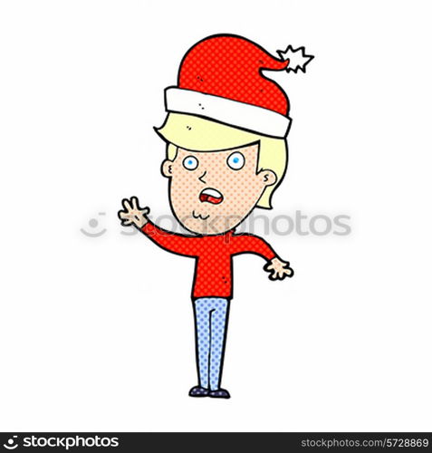 cartoon man getting ready for christmas