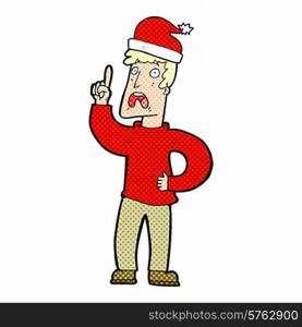 cartoon man getting ready for christmas