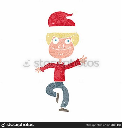 cartoon man getting ready for christmas