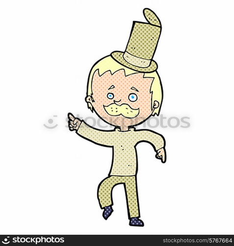 cartoon man in broken old hat