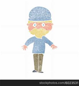 cartoon man in winter hat