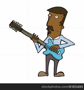cartoon man playing electric guitar