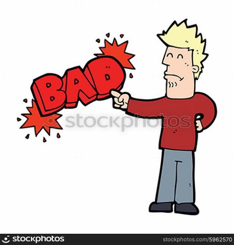 cartoon man pointing out the bad