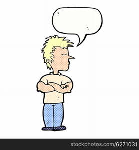 cartoon man refusing to listen with speech bubble