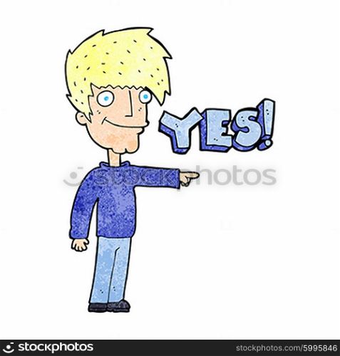 cartoon man saying yes