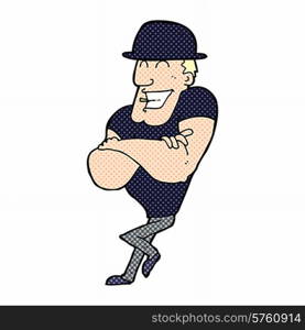 cartoon man wearing british bowler hat