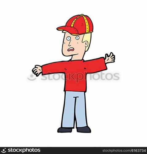 cartoon man wearing cap