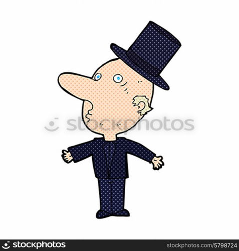 cartoon man wearing top hat