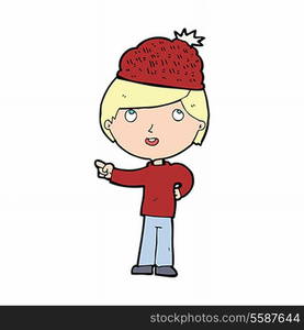 cartoon man wearing winter hat