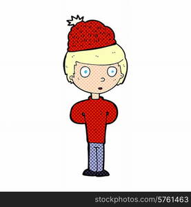 cartoon man wearing winter hat