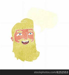 cartoon man with beard laughing with speech bubble