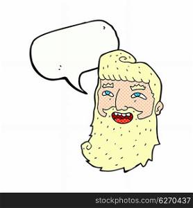 cartoon man with beard laughing with speech bubble