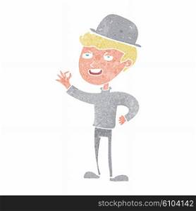 cartoon man with bowler hat