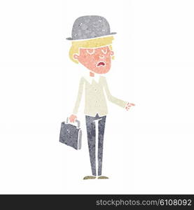 cartoon man with bowler hat