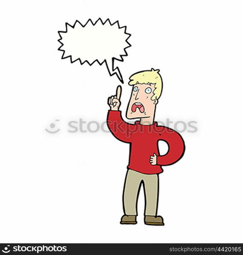 cartoon man with complaint with speech bubble