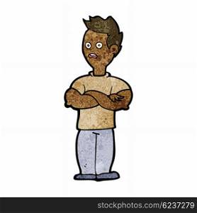 cartoon man with crossed arms