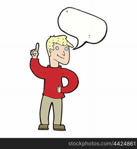 cartoon man with great idea with speech bubble