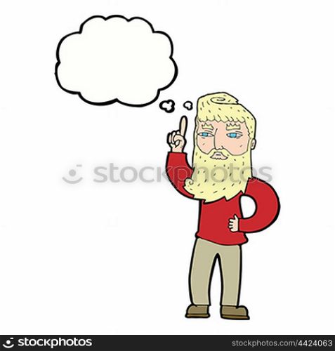 cartoon man with idea with thought bubble