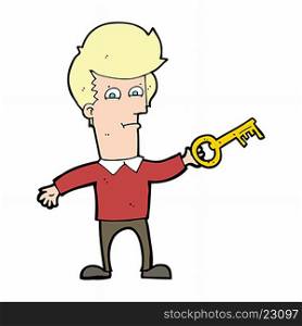 cartoon man with key