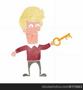cartoon man with key
